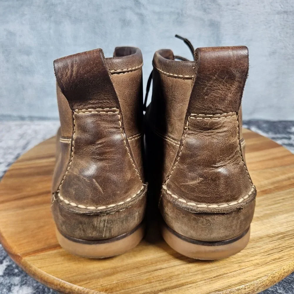LL Bean Signature Jackman Ranger Moc Toe Chukka Boots Mens 10 D Brown Leather